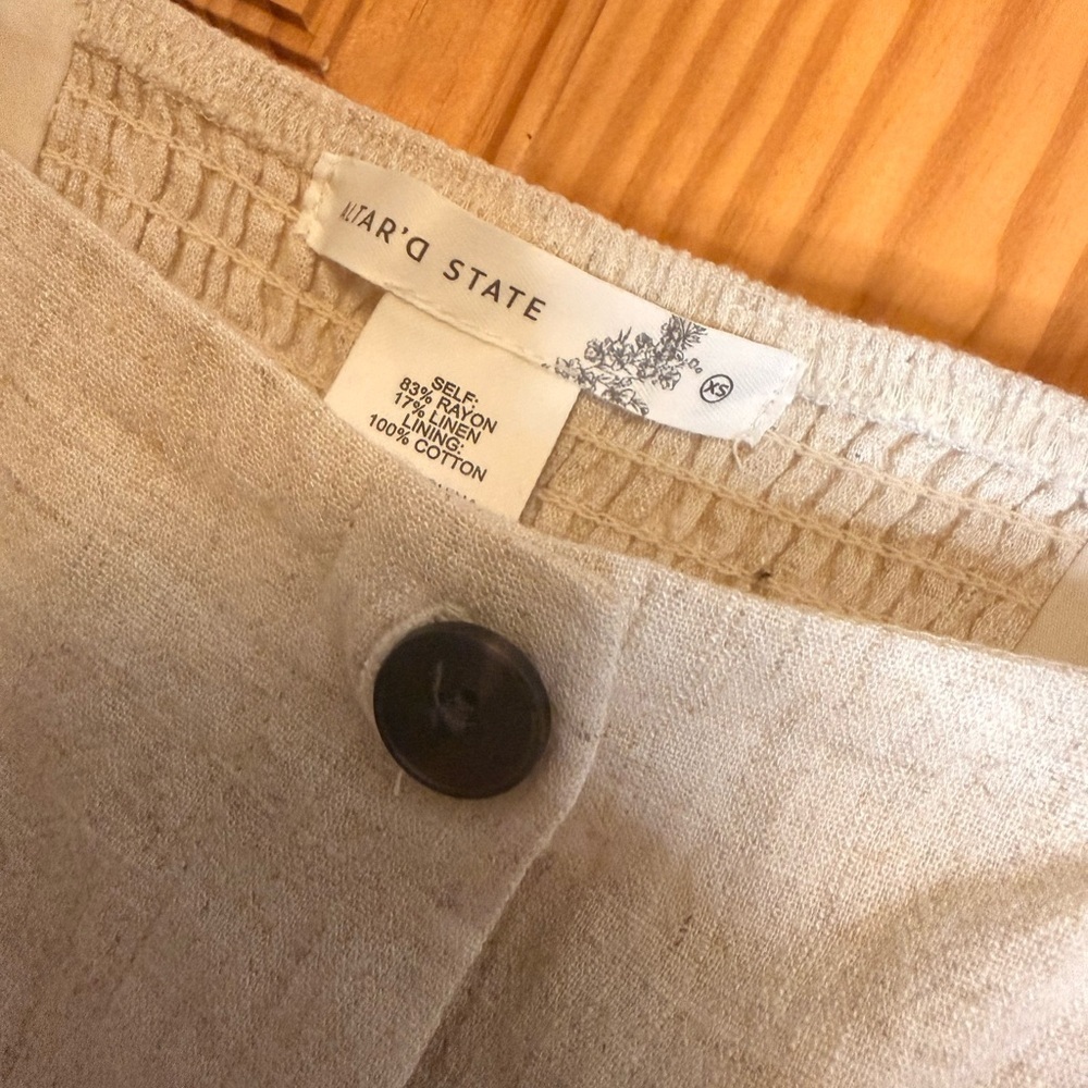 Alter’d State Linen Button Front Dress Neutral Sleeveless NWT XS - Picture 2 of 5